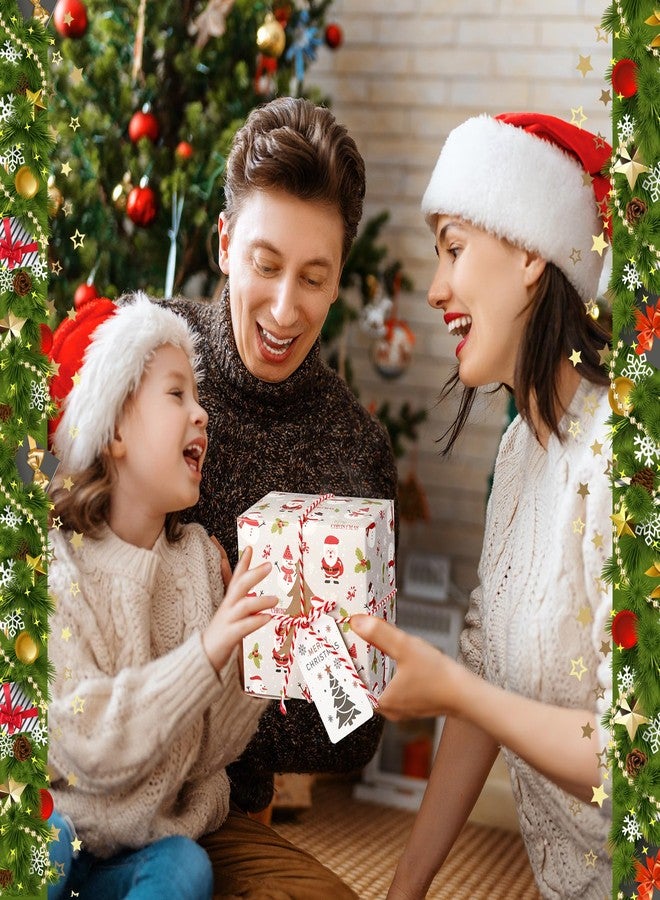 Maxcheck 100 Pack Christmas Cookie Boxes with Window - 4 x 4 x 2.5 Inches Treat Boxes for Bakery, Candy, Party Favors - Includes Twine and Gift Tags - Image 2